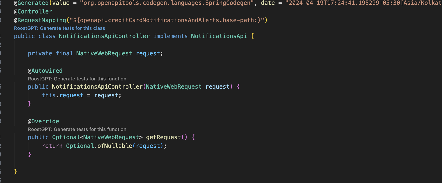 Code lens integration